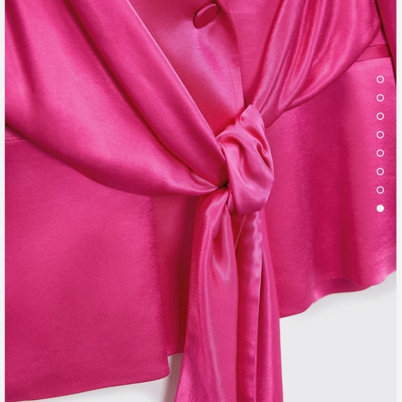 Zara TIED SATIN EFFECT BLAZER bloggers favorite - Picture 16 of 16